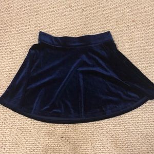 Forever 21 Blue Velvet Size L Skater Skirt